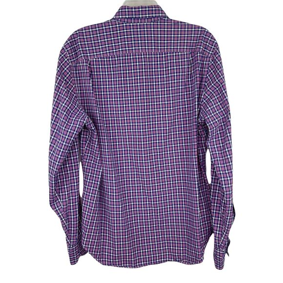 J. Crew Cotton Blue Pink White Plaid Long Sleeve Button Down Shirt Men's Sz M - Picture 2 of 5